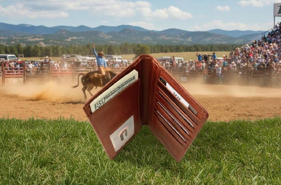 Roper Wallet with advanced RFID protection, Vintage Cowhide leather