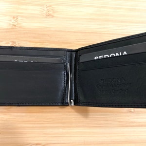 Portefeuille en cuir avec pinces à billets et fenêtre extérieure SEDONA®