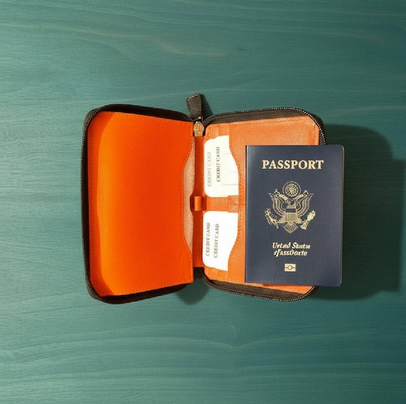 Cowhide Leather Passport Holder Wallet