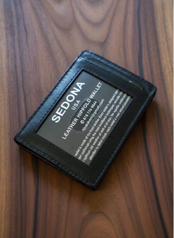 Minimalist Leather Single Piece Card Wallet with gusset