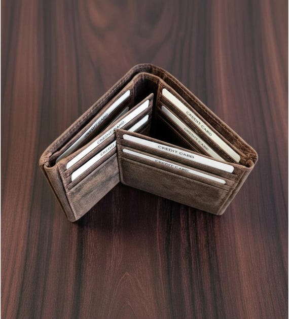 RFID Protected Buffalo Leather Wallet with 16 Card Slots