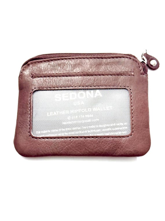 SEDONA® Leather Coin Purse with ID Window and Key Ring