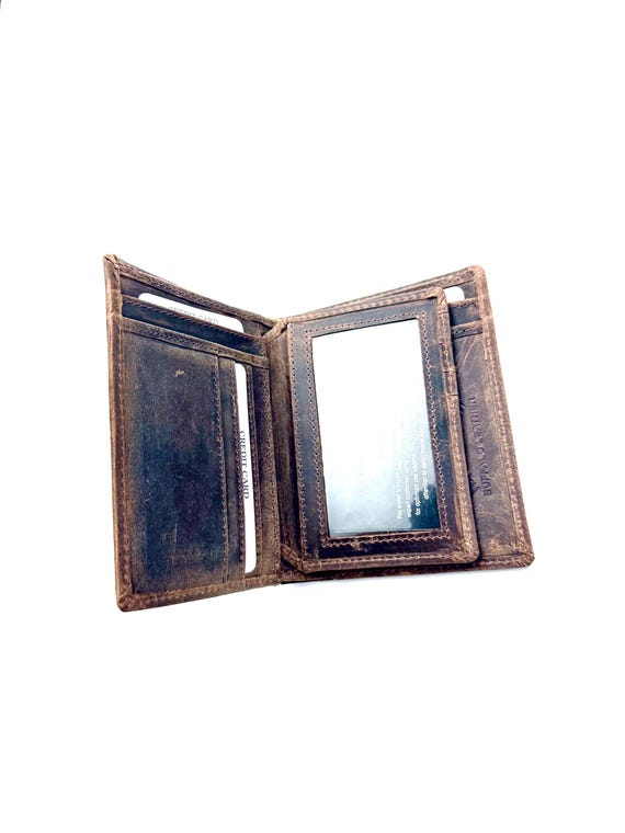 SEDONA® Buffalo Leather Bifold wallet with center Flap