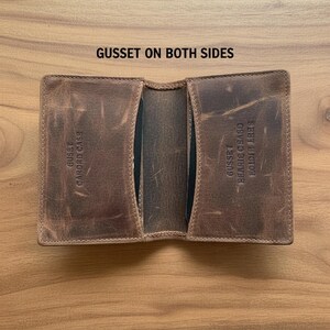 Buffalo Leather Business Card Case with 2 Gussets