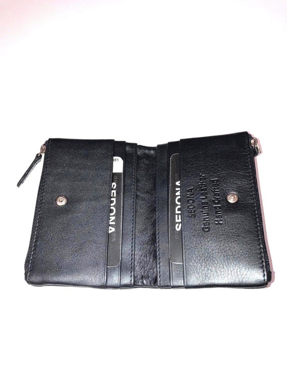 Cowhide Leather Double Zipper Coin purse wallet
