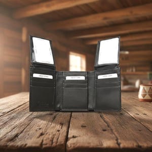 Trifold Wallet with Two Flaps 4 ID windows