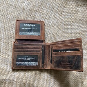 SEDONA® Bifold Wallet with 2 license Windows, Buffalo Leather Vintage Look with RFID Protection
