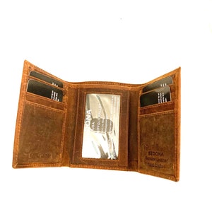 SEDONA® Trifold Geldbörse aus Büffel-Leder im Vintage-Look