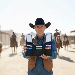 Trifold Wallet with Two Flaps 4 ID windows