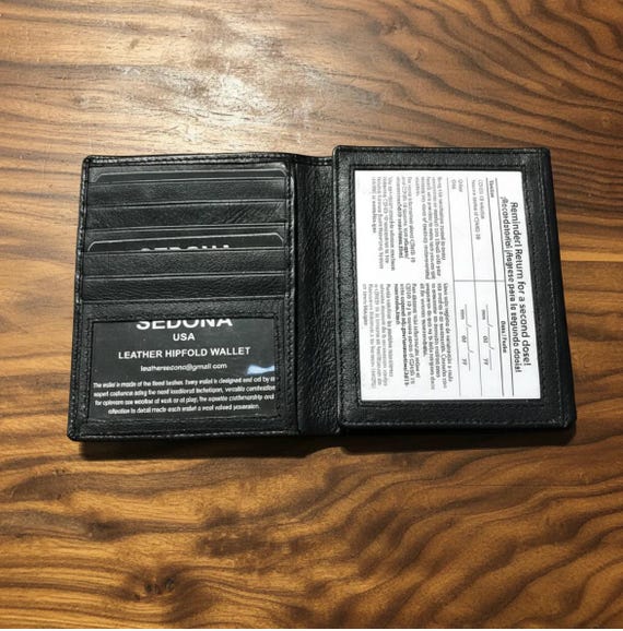 Cowhide Leather Hipster Trifold Wallet with large window