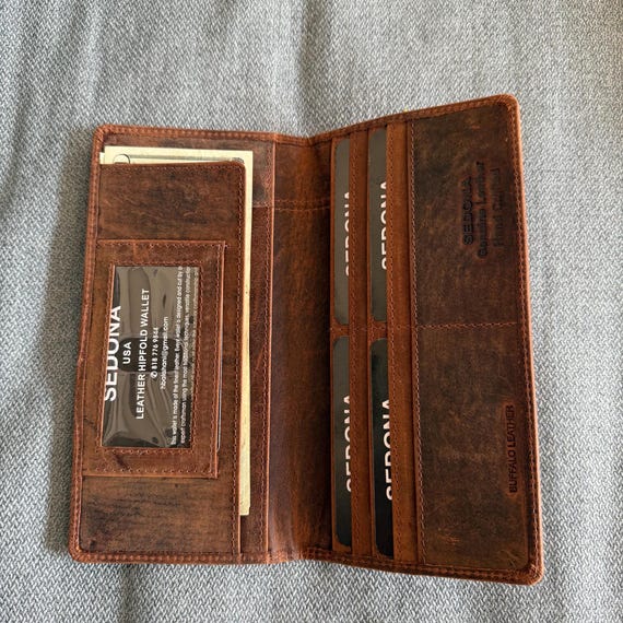 SEDONA® Roper Wallet Buffalo Leather, Vintage look