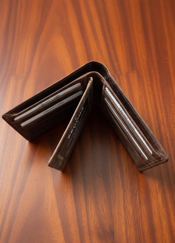 RFID Protected Buffalo Leather Wallet with center flap