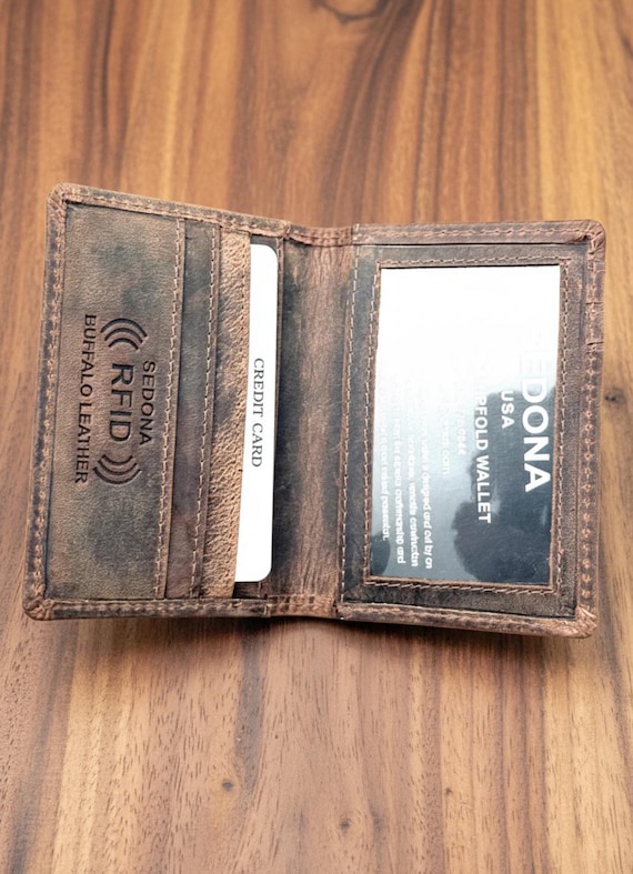 Buffalo Leather Credit Card Case with RFID Protection