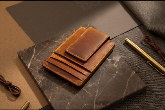 Strong Magnetic Money Clip Wallet RFID protected.