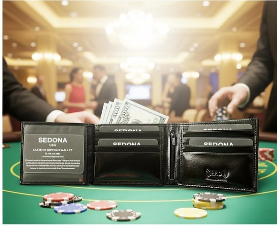 RFID Protected Cowhide Leather Bifold Wallet with Zipper in Cash Compartment