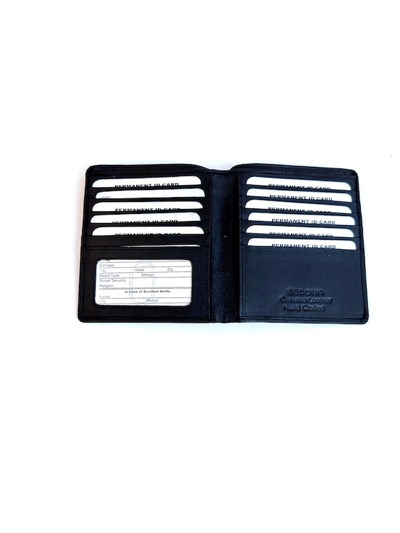 Bifold Slim Leather Wallet with 11 card slots