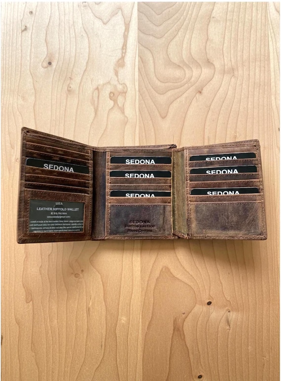 Buffalo Leather Hipster Trifold Wallet