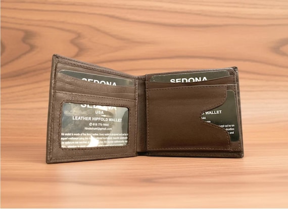 RFID Protected Cowhide Leather Wallet with 2 ID Windows