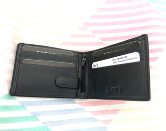 RFID Bifold Leather Wallet