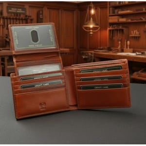 Cowhide Leather Wallet with Pullout License
