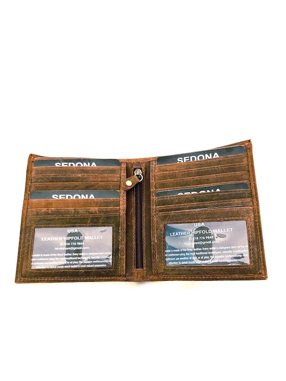 SEDONA® Buffalo Leather Hipster Wallet WITH ZIPPER