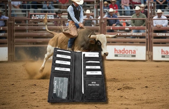 Long Rodeo Wallet Cowhide Leather RFID Safe