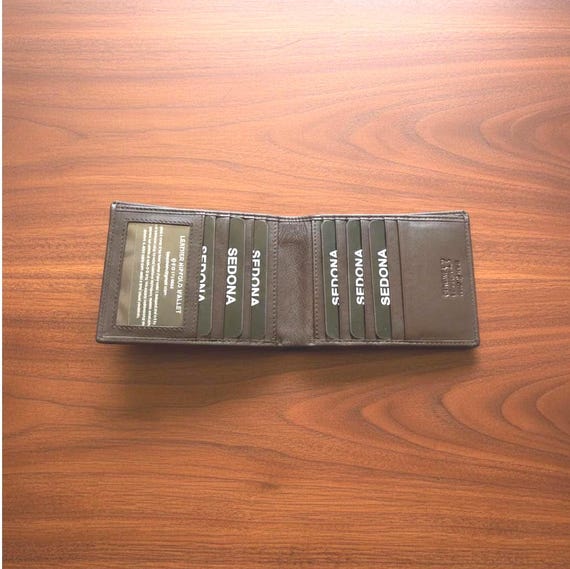 RFID Protected Leather Hipster Wallet with Credit card slots sideways