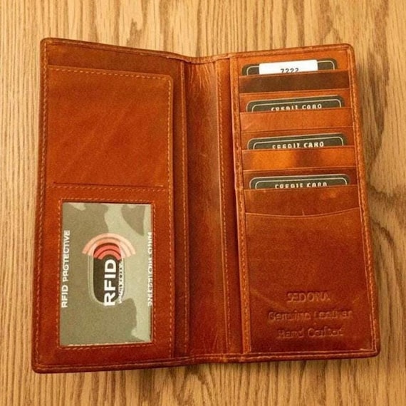 Roper Wallet with advanced RFID protection, Vintage Cowhide leather