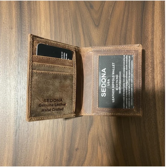 Vintage look Minimalist Bifold leather Wallet