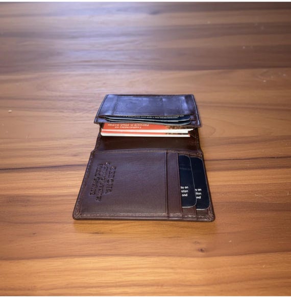 Leather Business Card Case with Gusset Opening