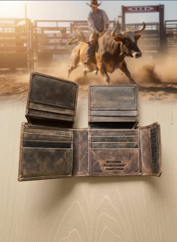 Buffalo Leather Bifold Wallet with Self Closure