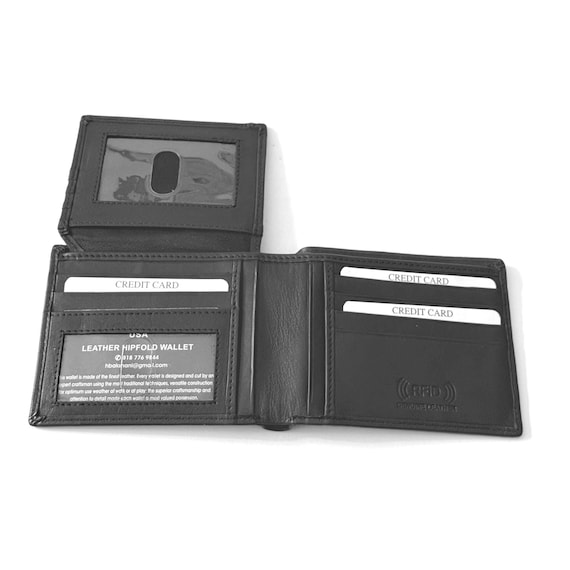 Bifold Leather RFID Wallet with 2 ID Windows