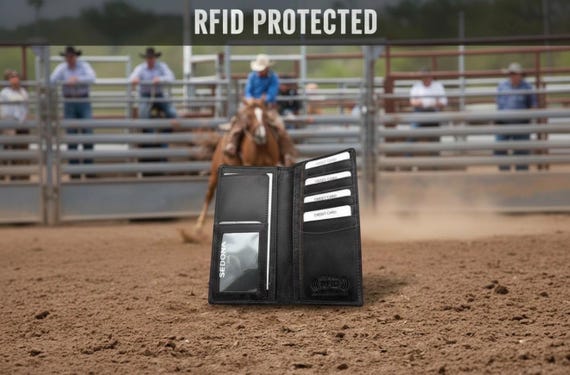Long Rodeo Wallet Cowhide Leather RFID Safe