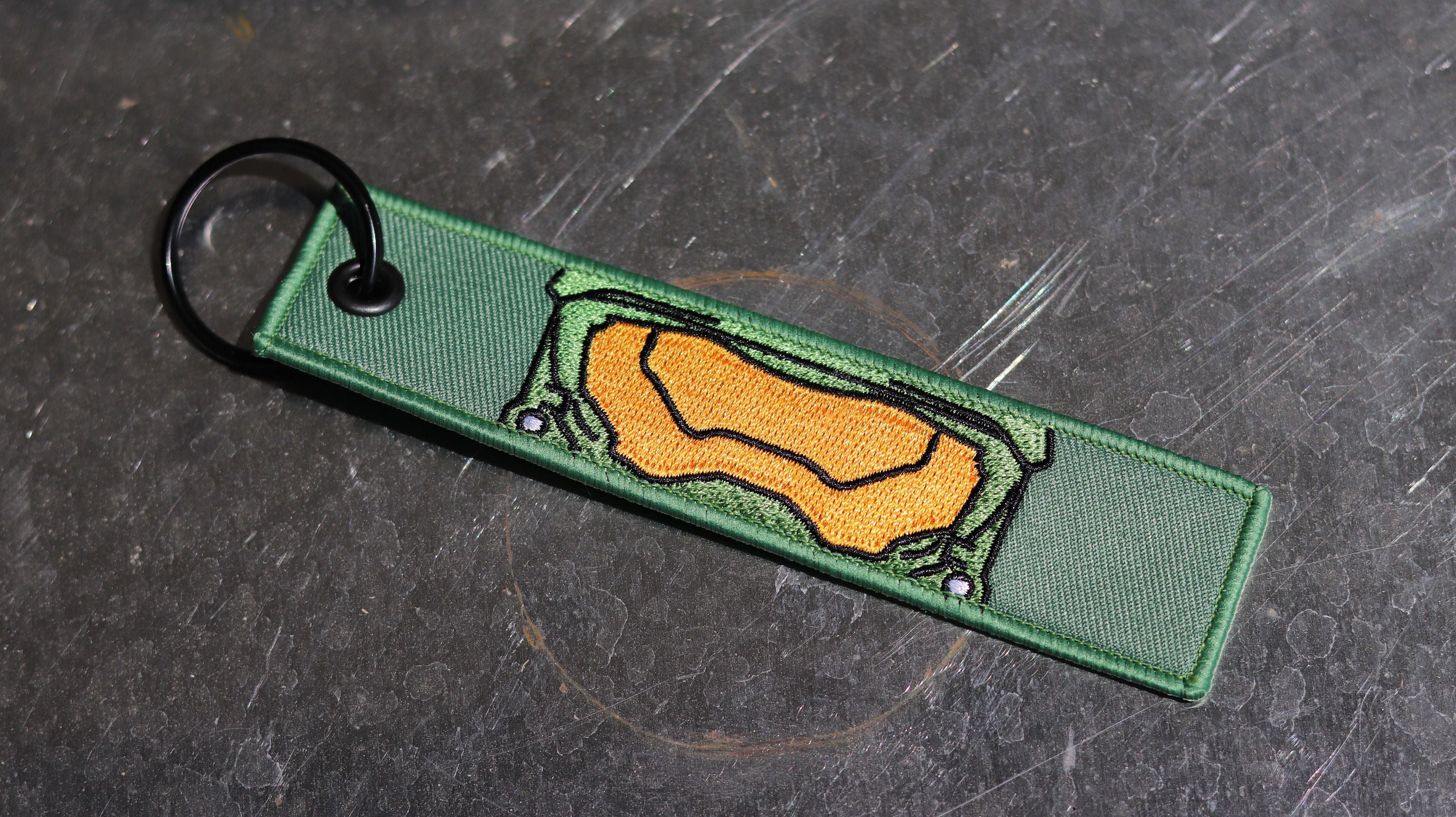 Master Chief Halo Keychain EMBROIDERED DOUBLE SIDED Etsy
