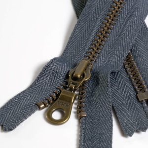 YKK #4.5 Antique (4-12" / 10,2-30,5 cm) - 579 Gris oscuro - Juego de 5. Zipperloft - Proveedor canadiense.