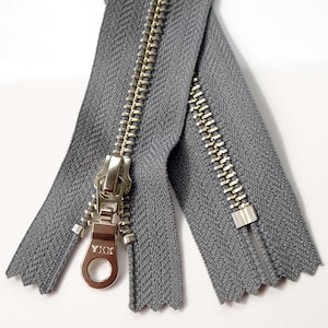 YKK #5 Níquel-Plata (5-16" / 12,7-40,7 cm) - 578 Gris Granito - Juego de 5. Zipperloft - Proveedor canadiense.