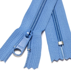 YKK #4.5 Heavy Duty Nylon Coil Purse Zipper (16/20/24") - 837 Admiral Blue - Set of 5. Zipperloft - Canadian Supplier.