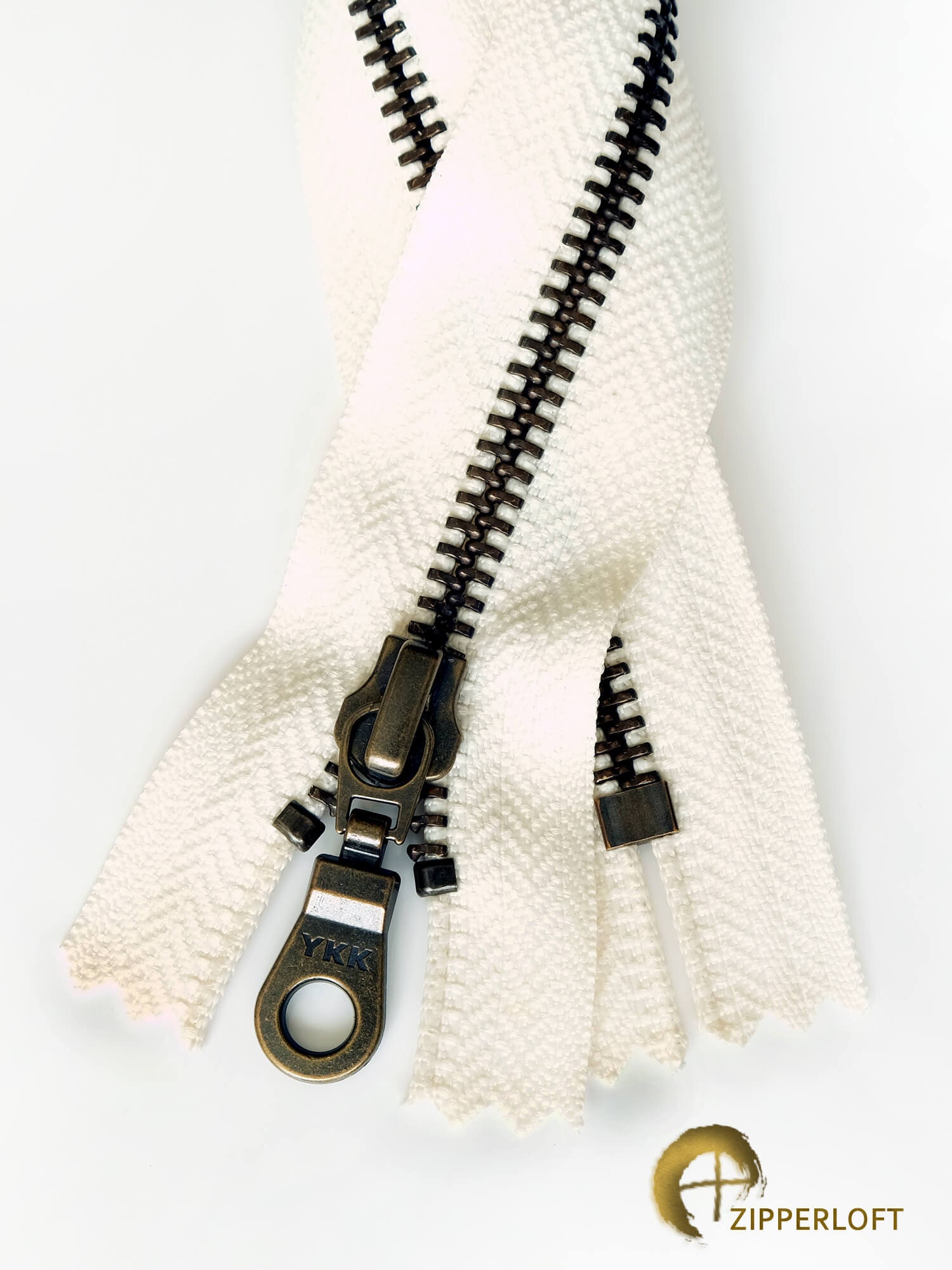 YKK Zipper Original Japanese Mocha Color Cotton Body Closed 