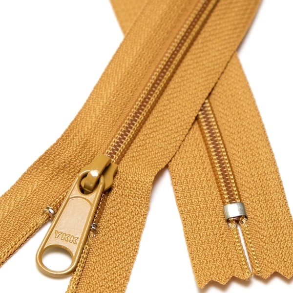 YKK #4.5 Heavy Duty Nylon Coil Purse Zipper (16/20/24") - 508 Butter-scotch-y - Set of 5. Zipperloft - Canadian Supplier.