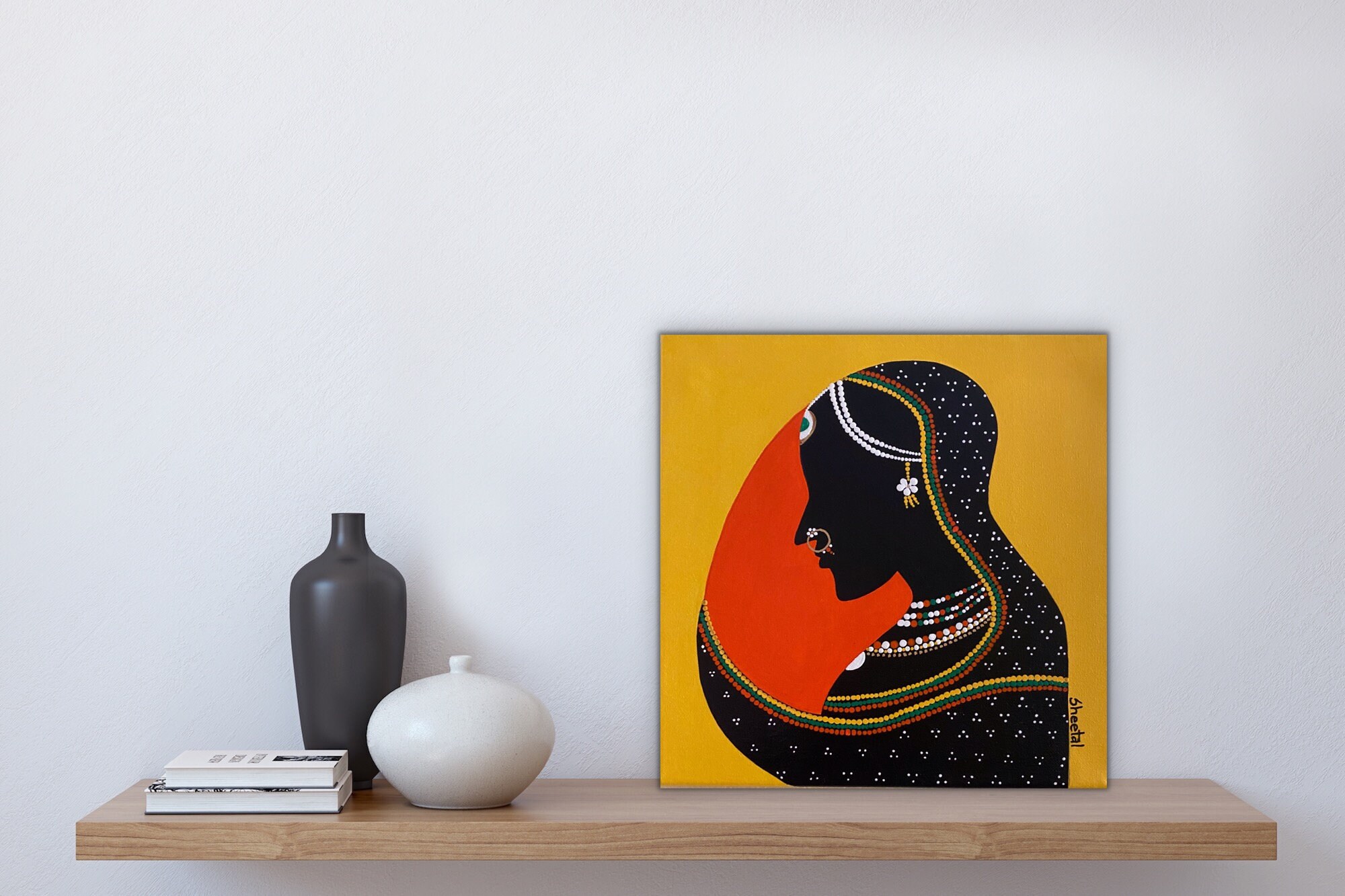 Wall art Indian painting Queen Indian Contemporary Etsy Italia