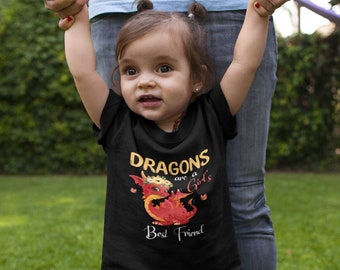 Dragons Are Boy's Best Friend Dragon Lovers Boys Kids Heavy Cotton Tee