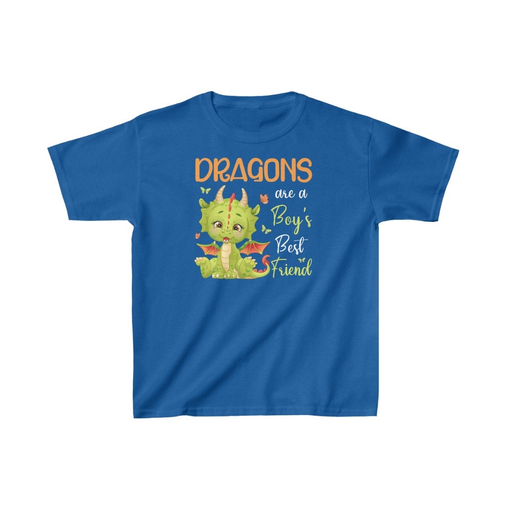 Dragons Are Boy's Best Friend Dragon Lovers Boys Kids Heavy Cotton Tee