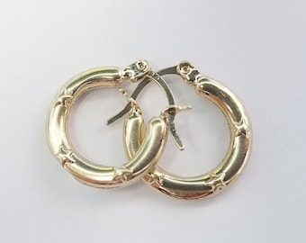 10K Gold Star Hoop Pendientes Pequeños Kids Aretes de - Etsy España