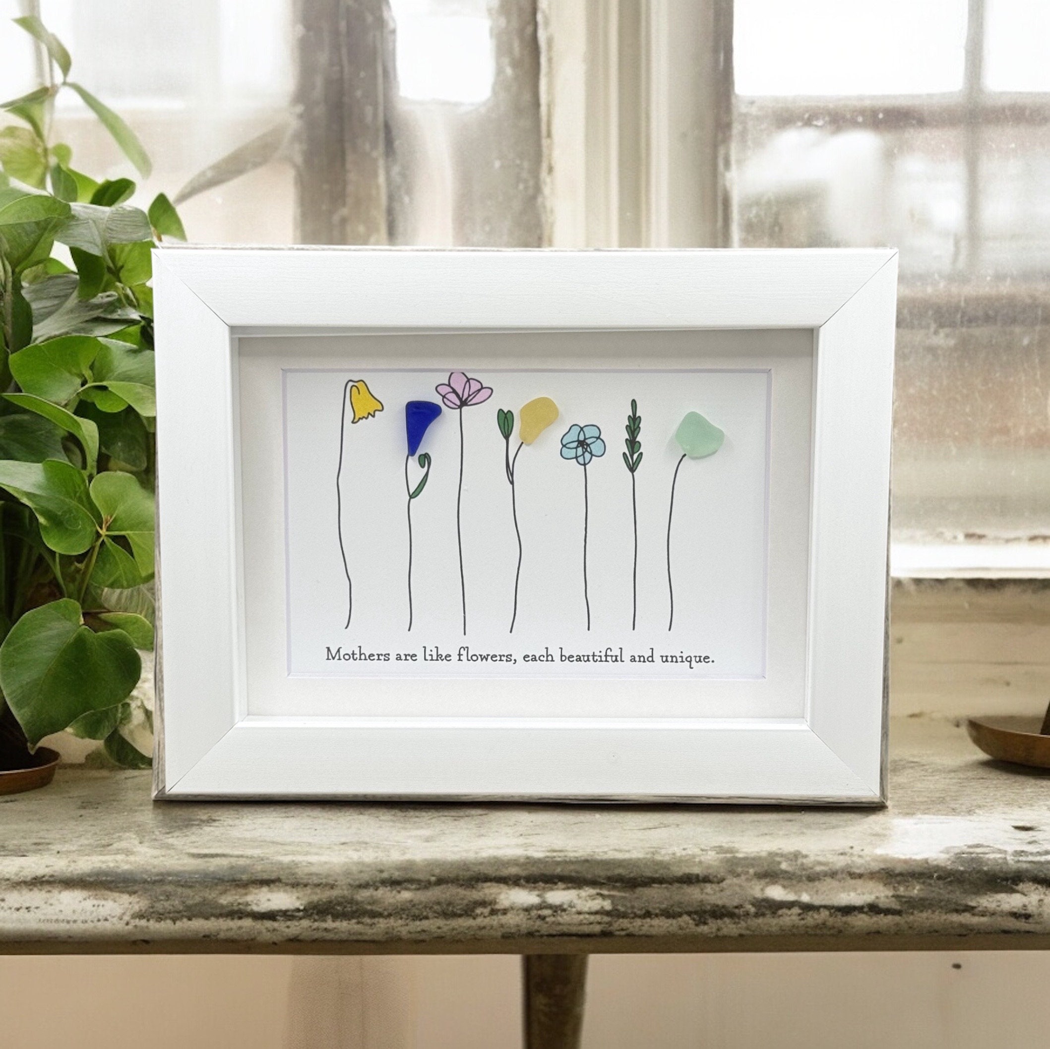 宝物♡Sea glass art Sailboat Sea Glass Resin Art, 10x10 – Treasured Gifts NJ, LLC