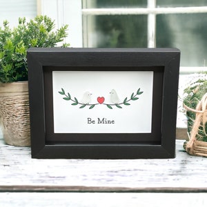Sea Glass Art Valentine Gift| Unique Seaglass Present For Anniversary Wedding | Be Mine Art Decor Picture| Couple Husband Wife Present