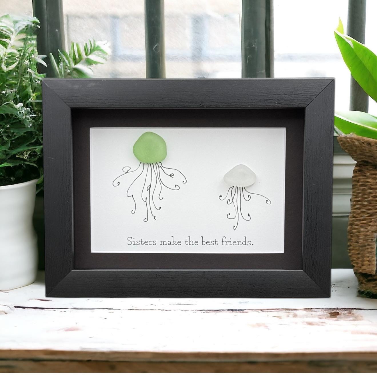 宝物♡Sea glass art Sea Glass Art Mother Gift| Unique Seaglass Present for