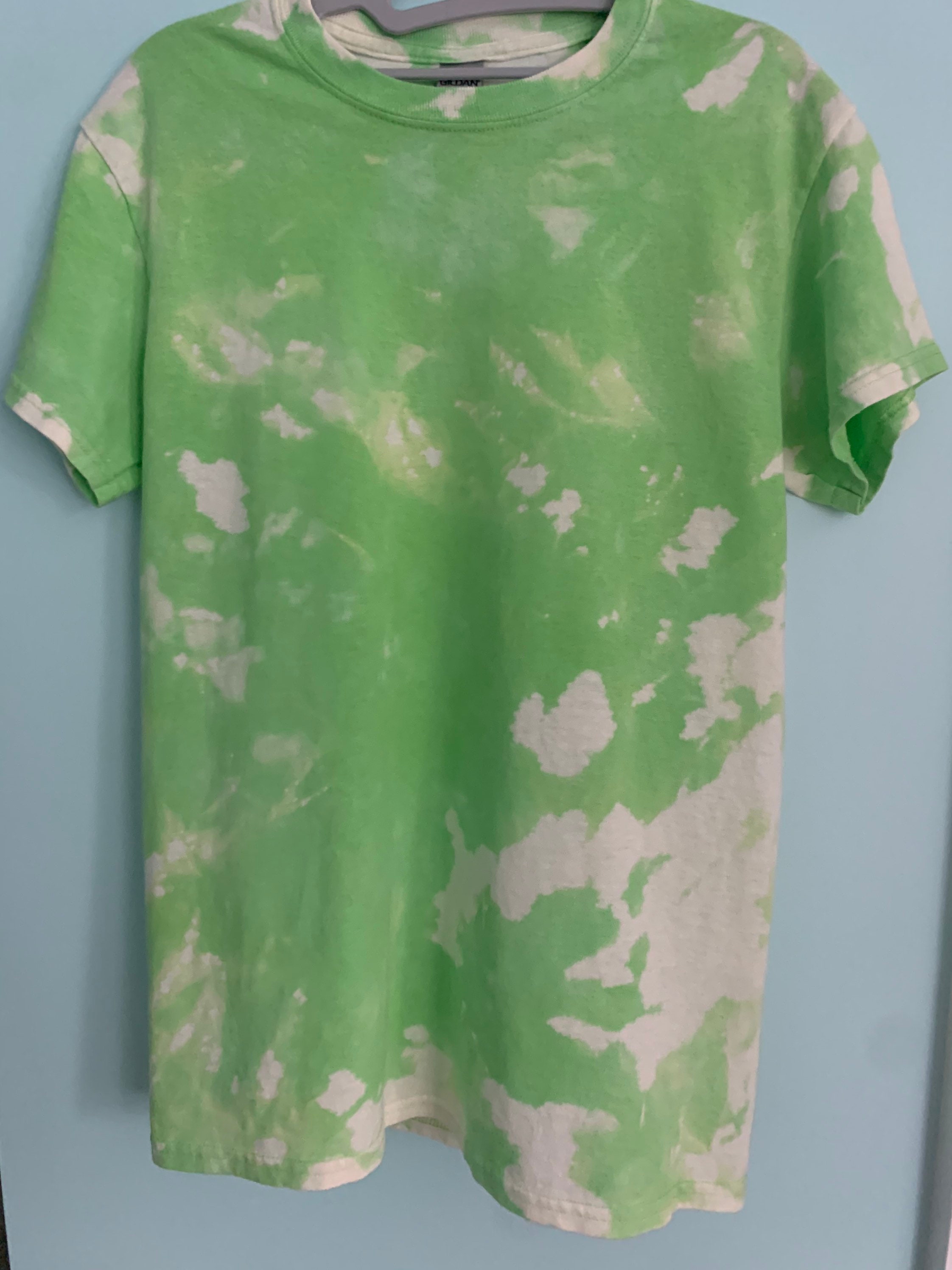 Light Green Bleach Dye shirt size Small Etsy