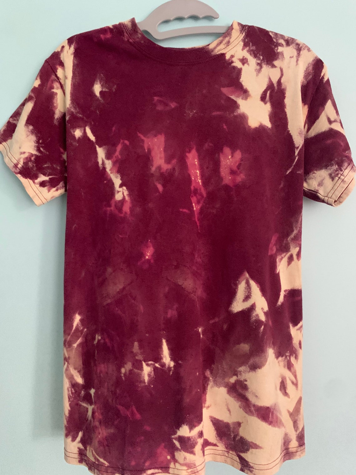 bleach on maroon shirt