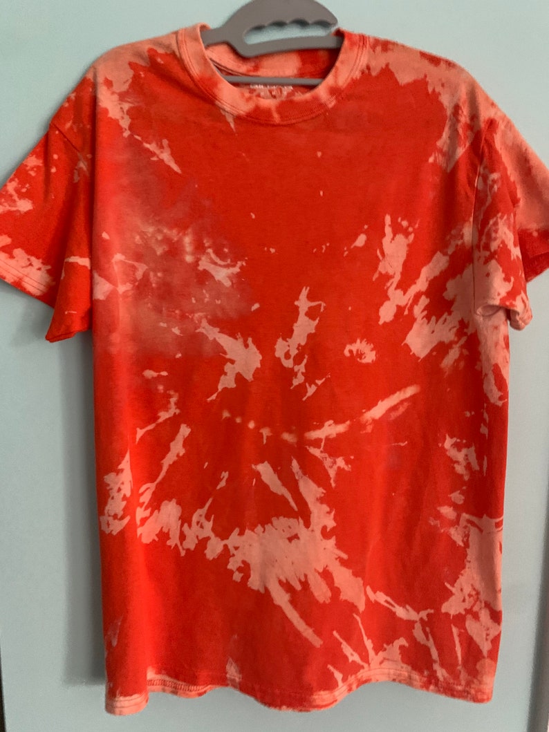 Orange Bleach Dye Shirt size Medium Etsy