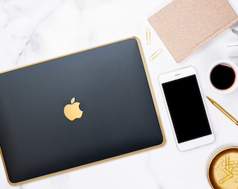 New MacBook M1 M2 Air M1 Max MacBook Pro Black Leather Satin Gold Luxury Edition Case New Mabook Pro 14 Case MacBook Air 15 2023 A2941 Etsy